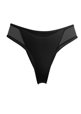 Duality meshed High-rise Brazilian briefs in black - Meduza-swimwear