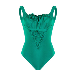 One-piece swimsuit SCARLETT in emerald green - Meduza-swimwear