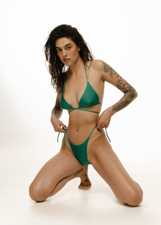 Split bikini swimsuit EVA in emerald green