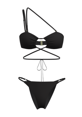 Temptation bikini top in black color