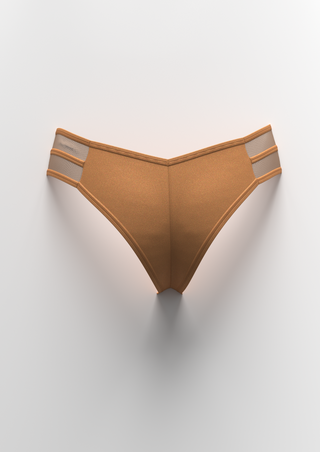 Unity Divided Mid-rise Brazilian briefs in capuccino color