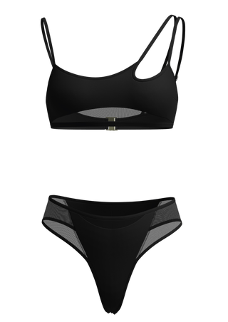 Duality meshed Bikini top in black - Meduza-swimwear