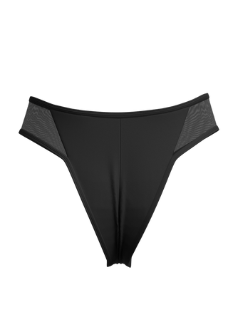 Duality meshed High-rise Brazilian briefs in black - Meduza-swimwear