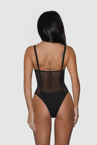 One-piece swimsuit PENUMBRA in black - Meduza-swimwear